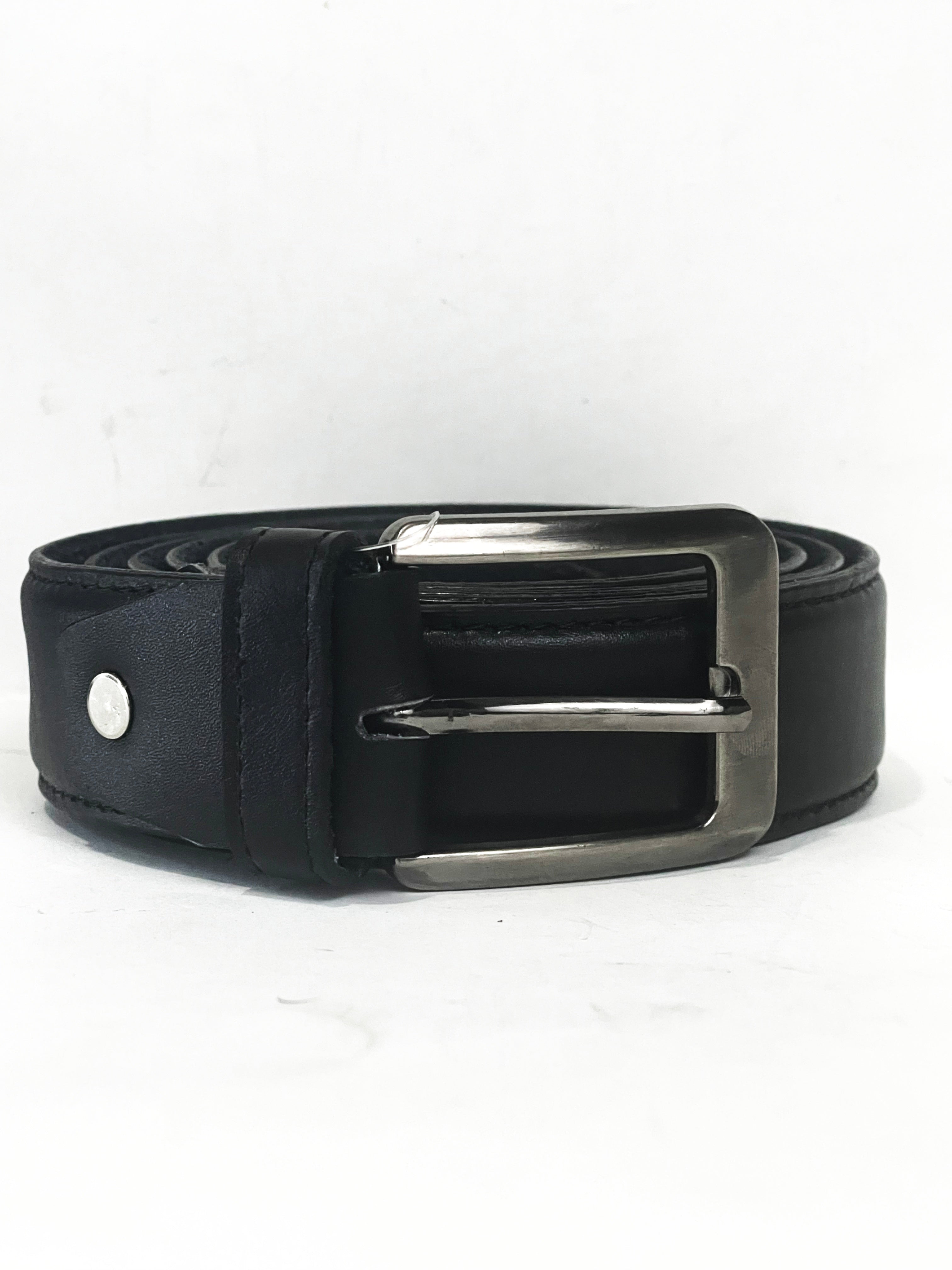 Tan Man Shadow Line - Elegant Black Leather Belt