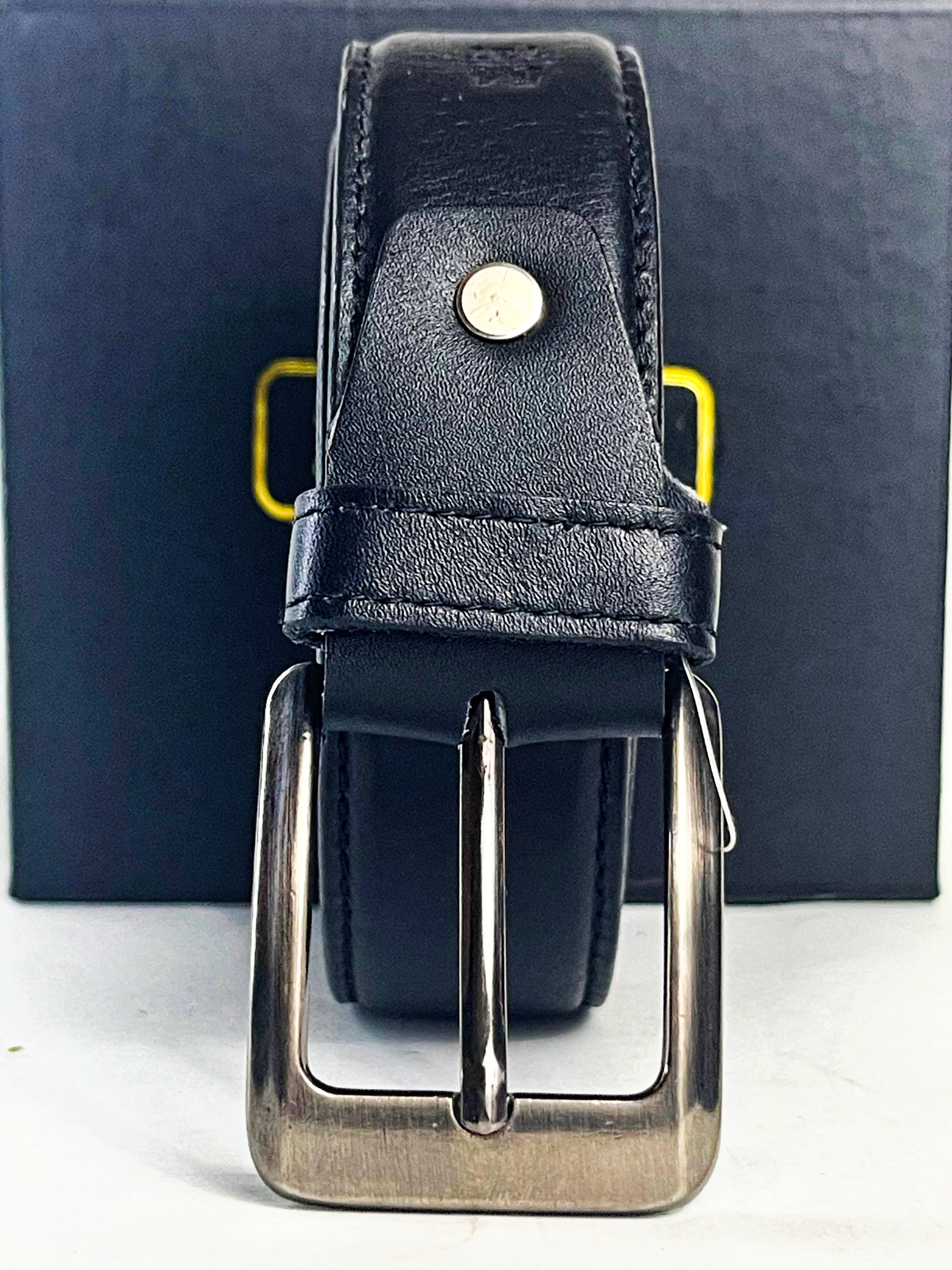 Tan Man Shadow Line - Elegant Black Leather Belt