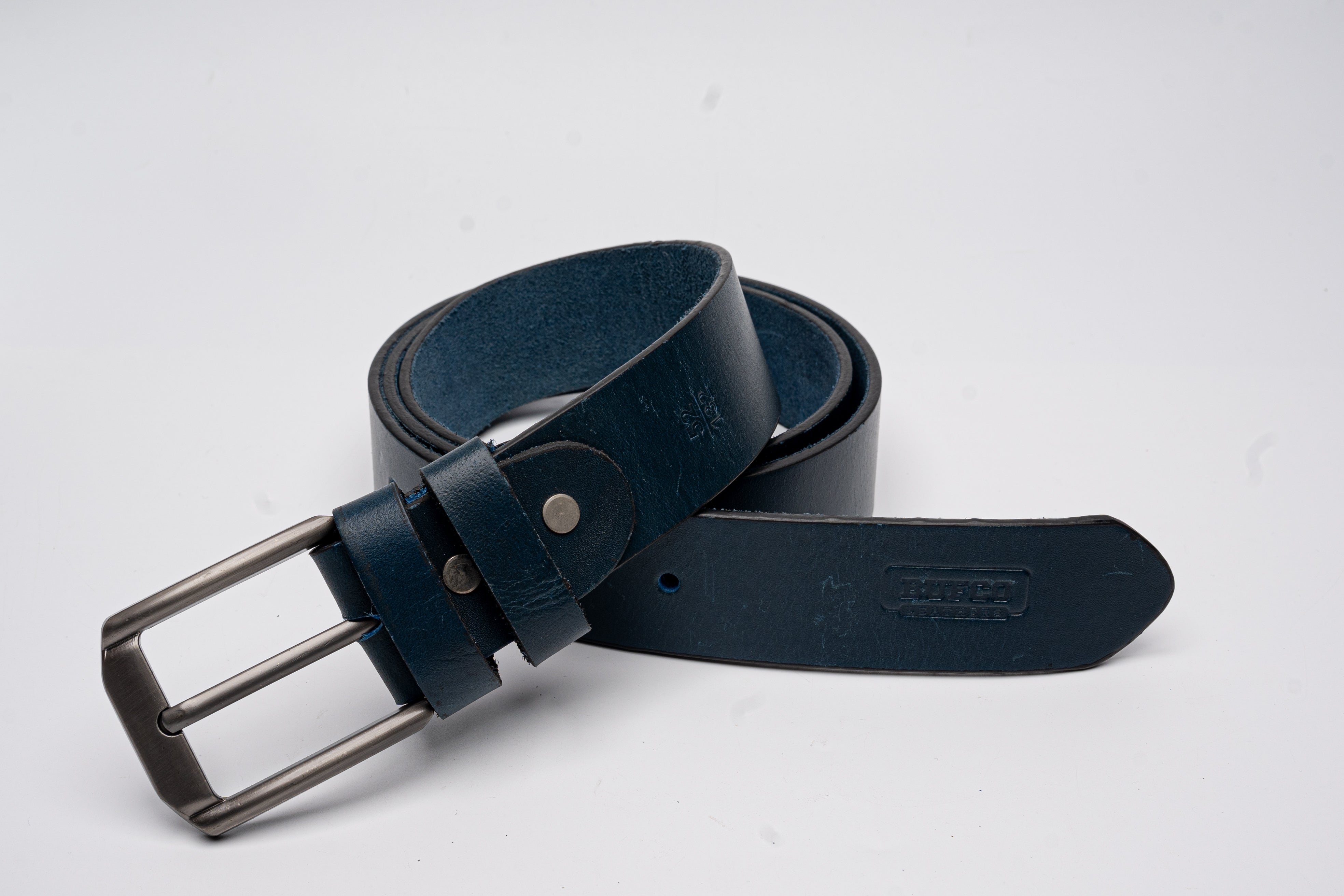 Ocean Crest - Classic Blue Leather Belt