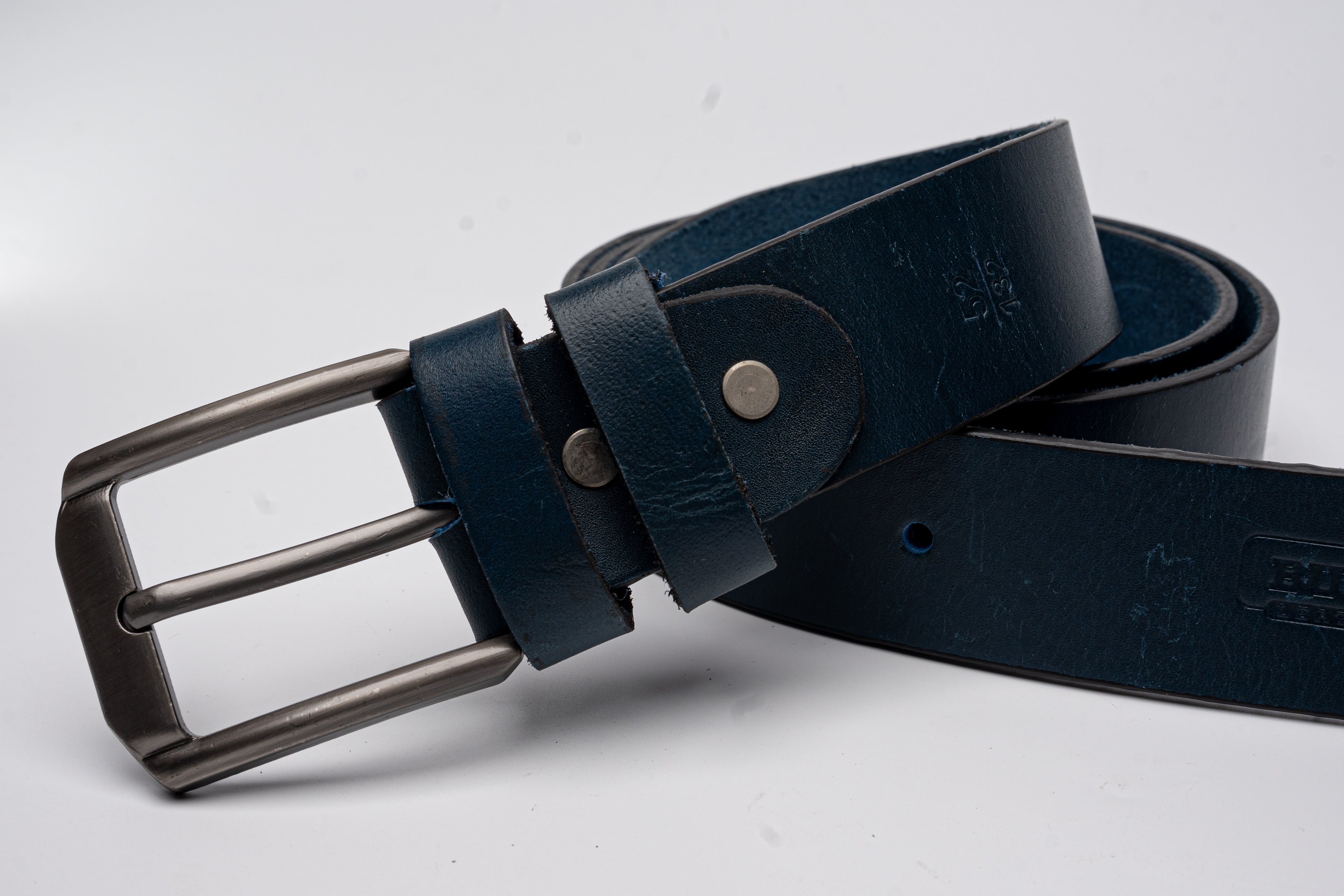 Ocean Crest - Classic Blue Leather Belt