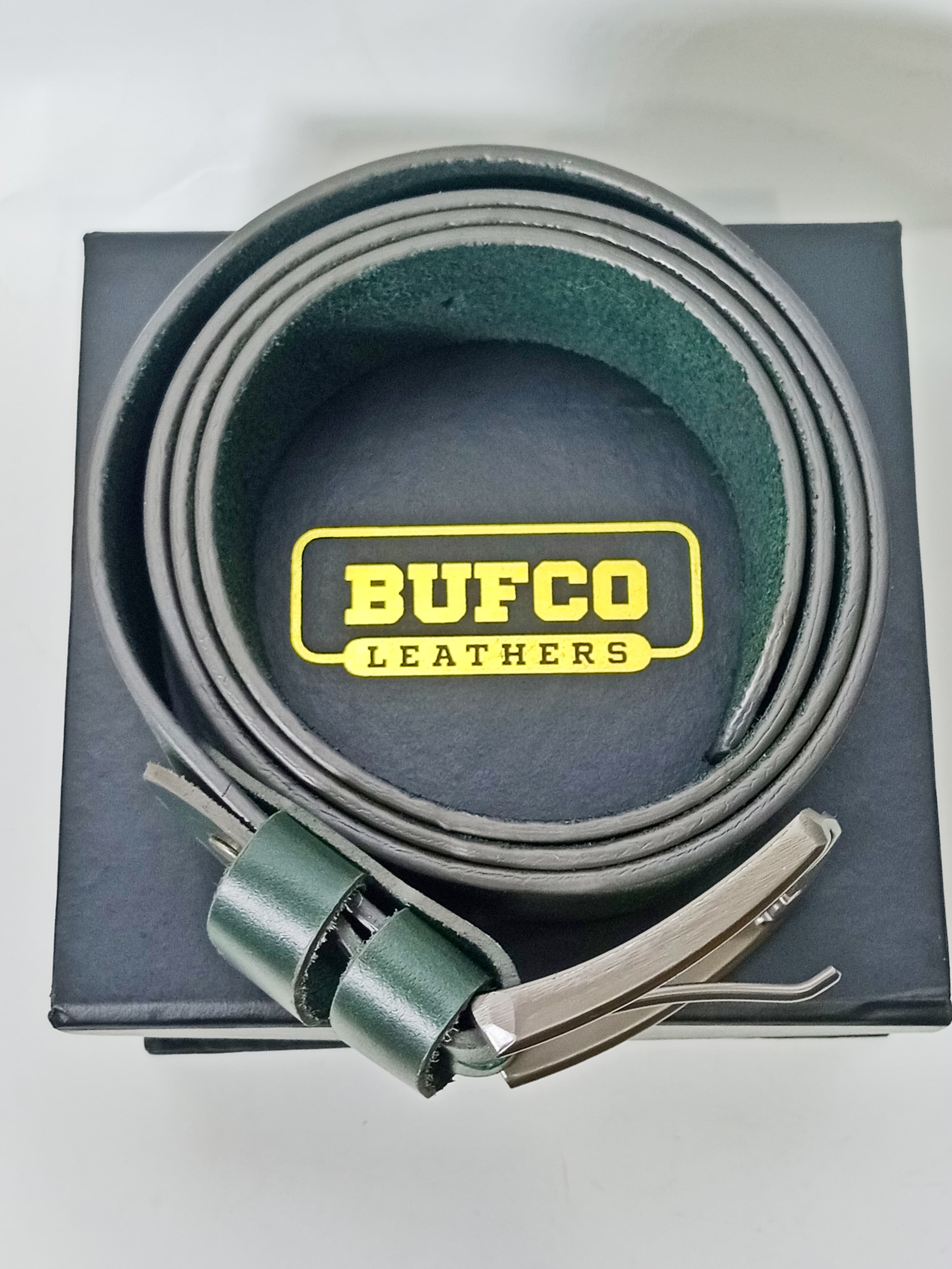 Cedar Ember - Premium Green Leather Belt