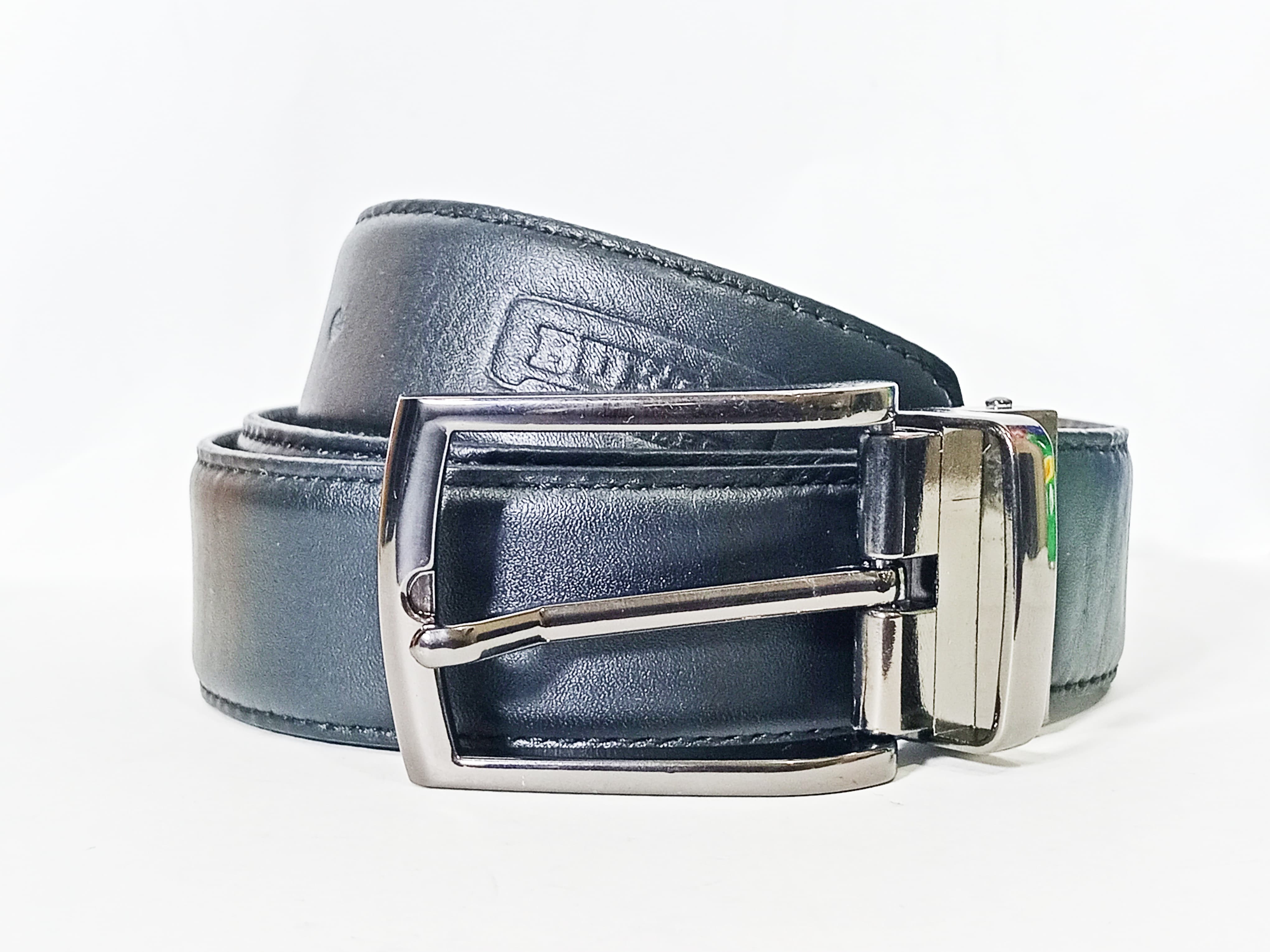 Premium Black Leather Belt with Sleek Metal Buckle