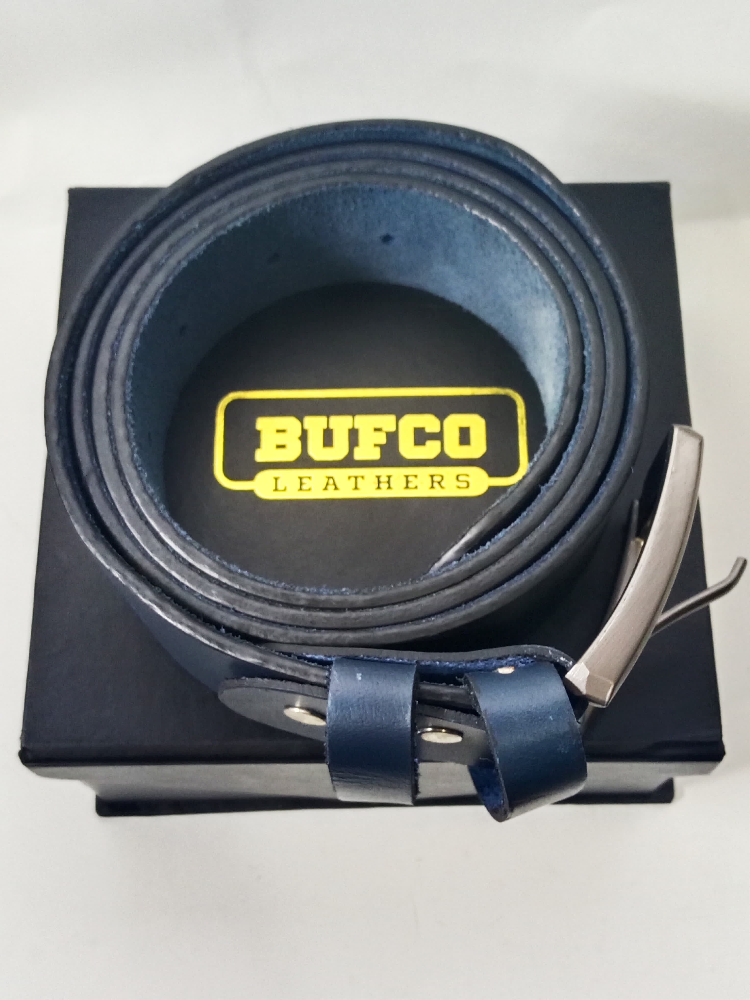 Ocean Crest - Classic Blue Leather Belt
